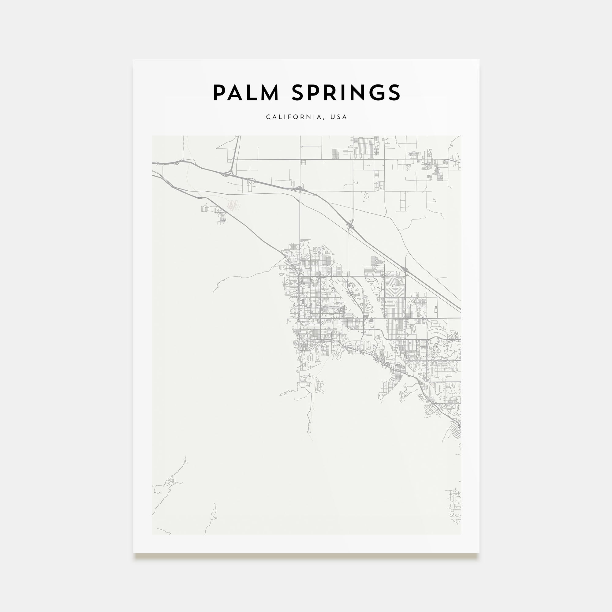 Palm Springs Map Portrait Poster