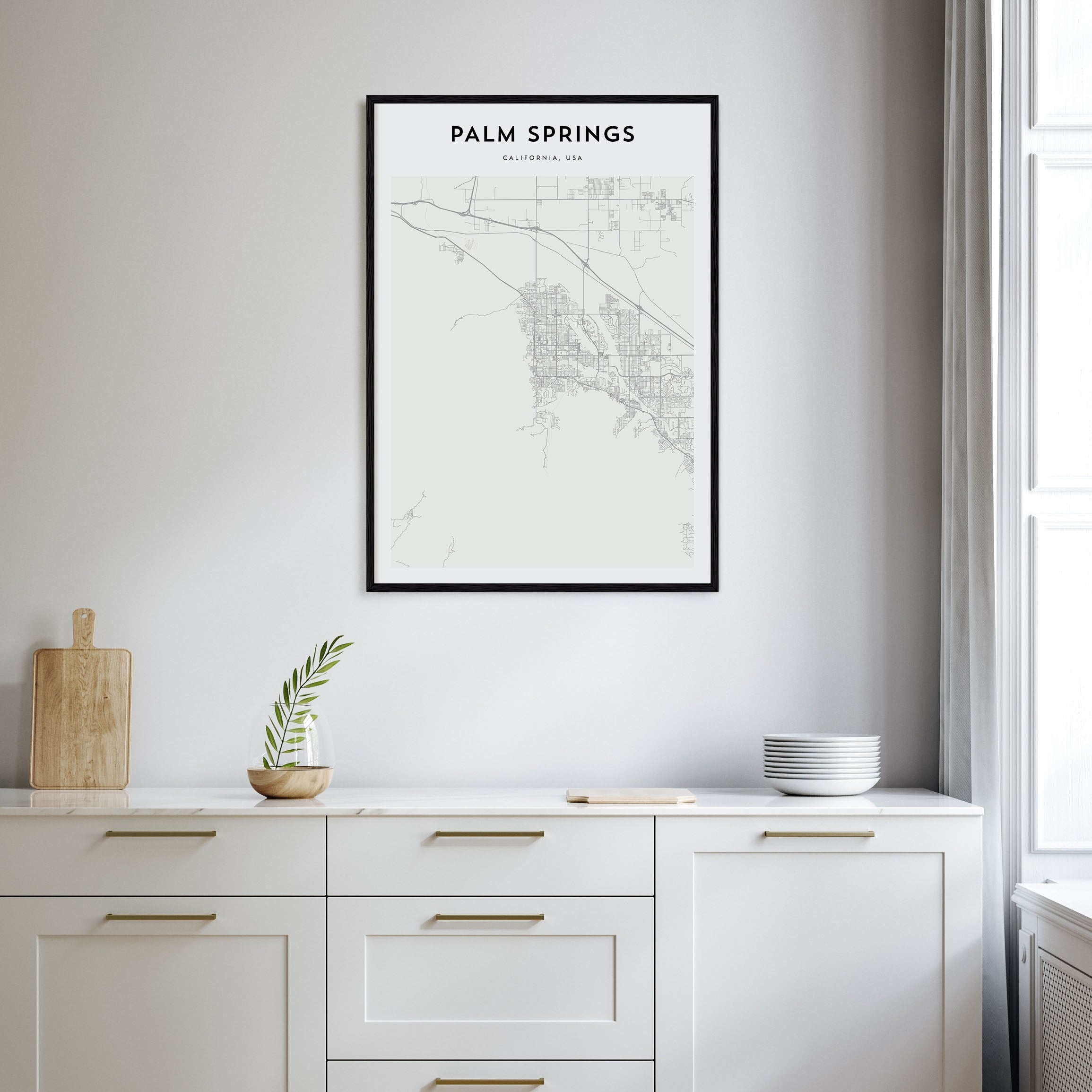 Palm Springs Map Portrait Poster