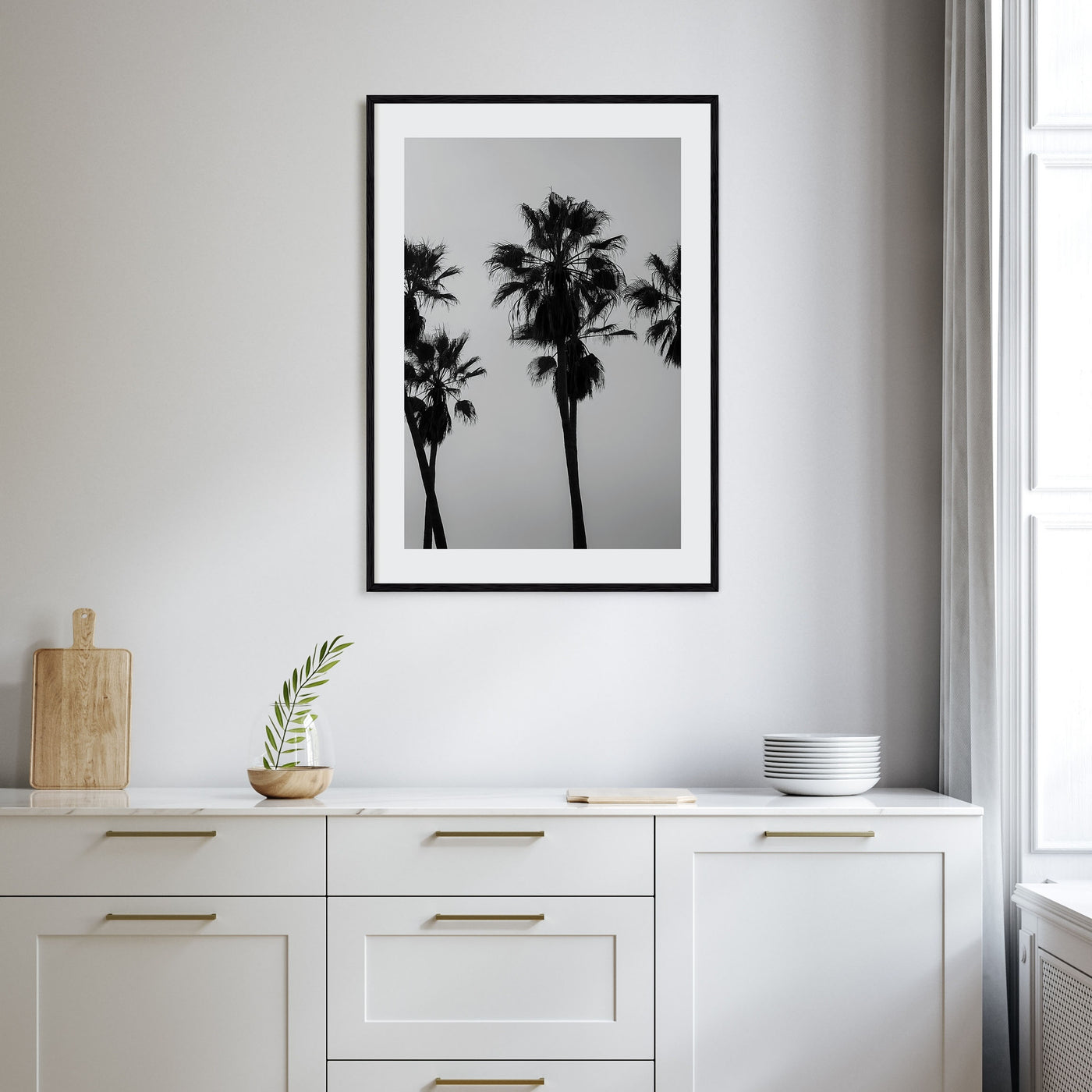 Palms Photo B&W Poster