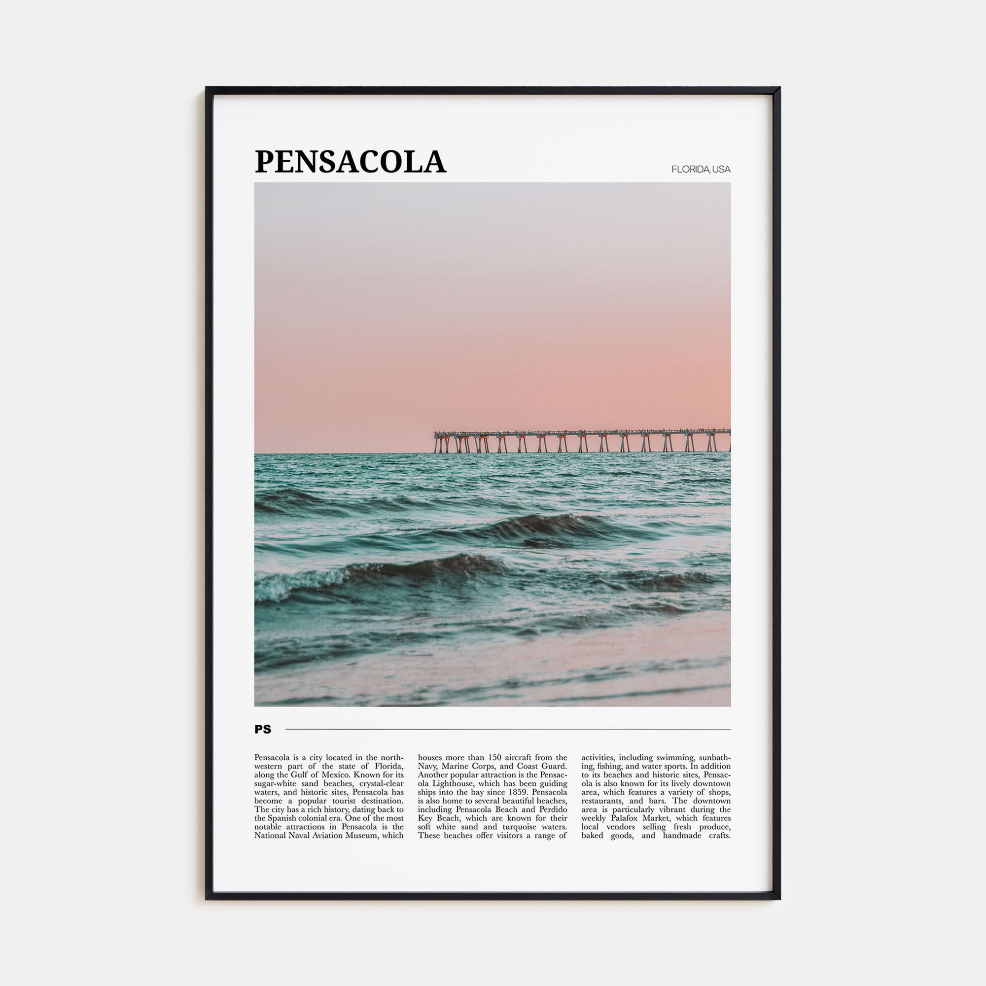 Pensacola Travel Color Poster