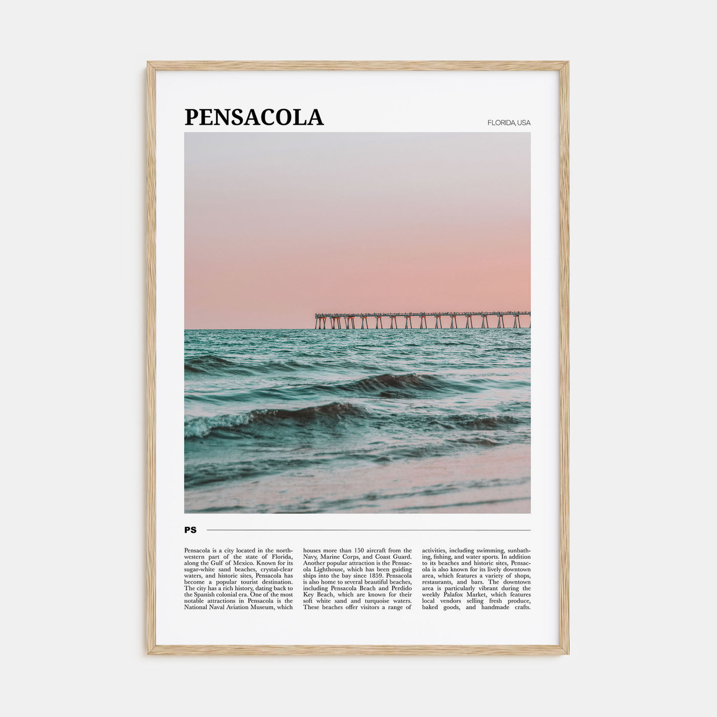 Pensacola Travel Color Poster