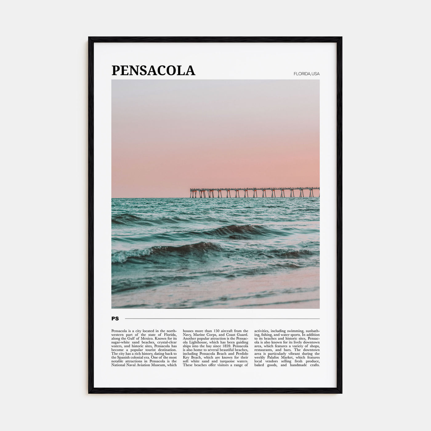 Pensacola Travel Color Poster