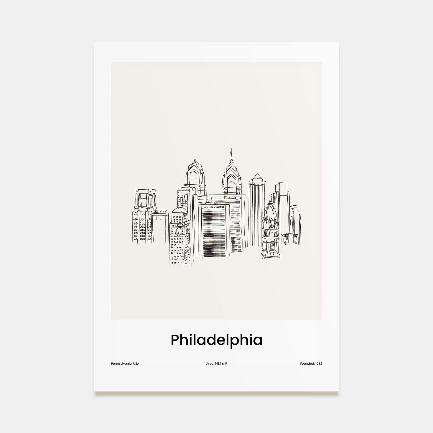 Philadelphia Drawn No 1 Poster