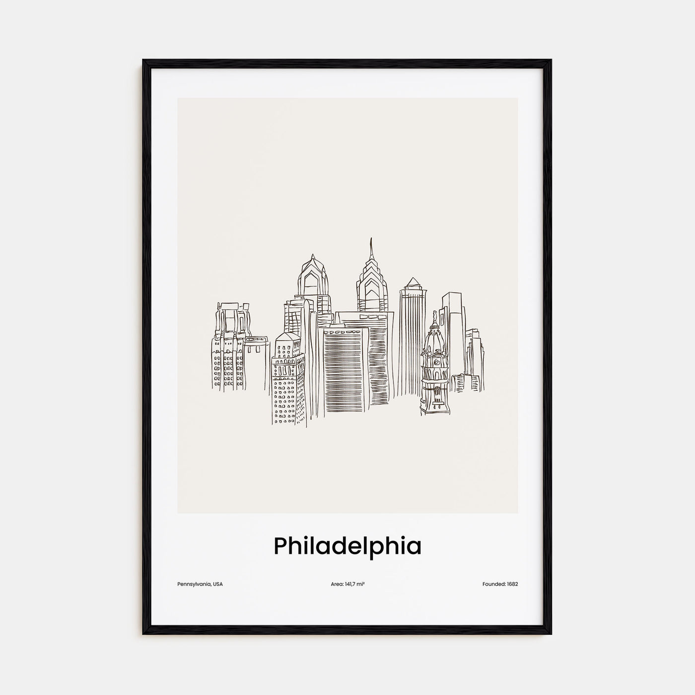 Philadelphia Drawn No 1 Poster