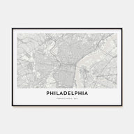Philadelphia Map Landscape Poster