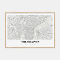 Philadelphia Map Landscape Poster