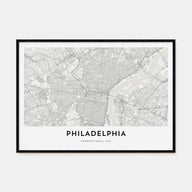 Philadelphia Map Landscape Poster