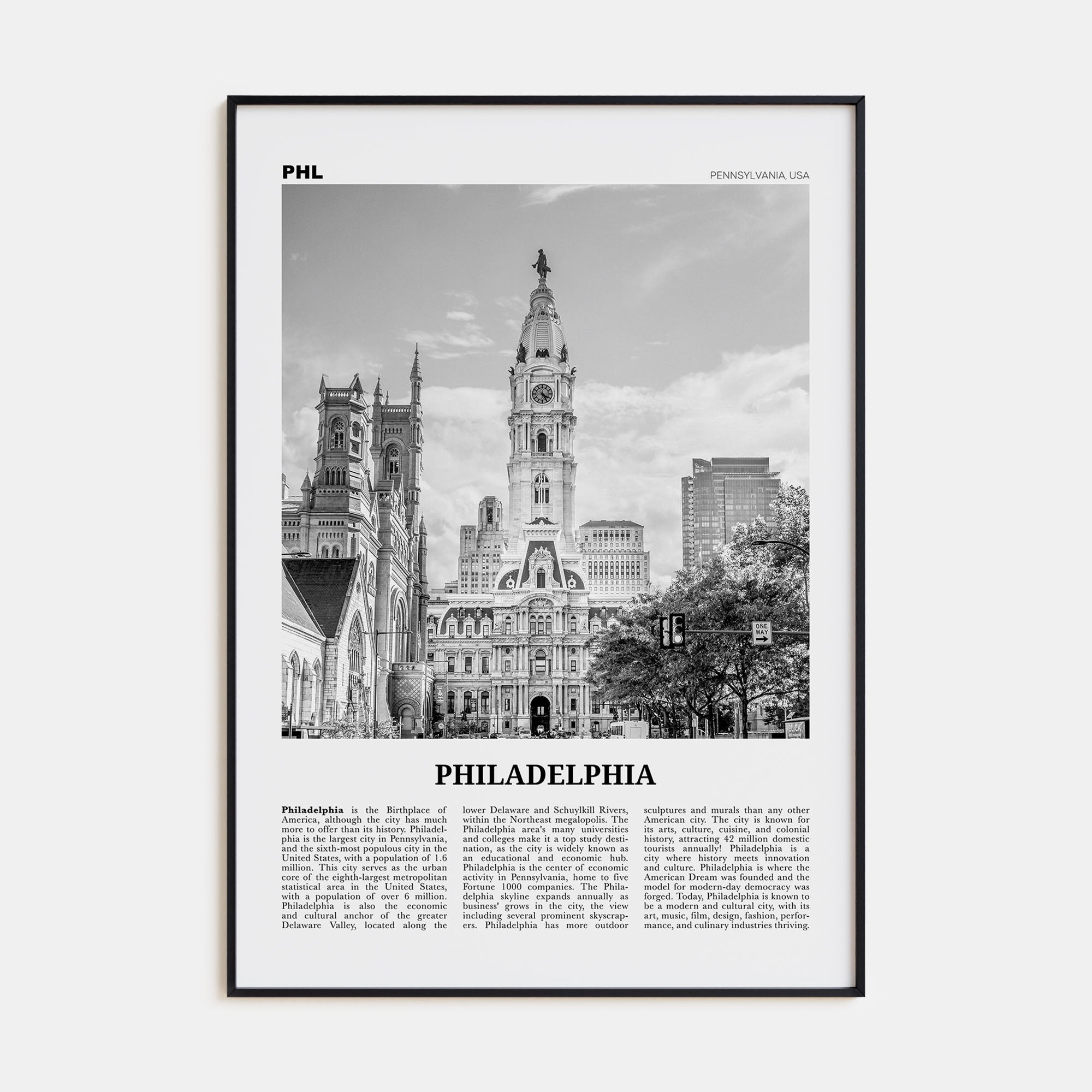 Philadelphia Travel B&W No 1 Poster