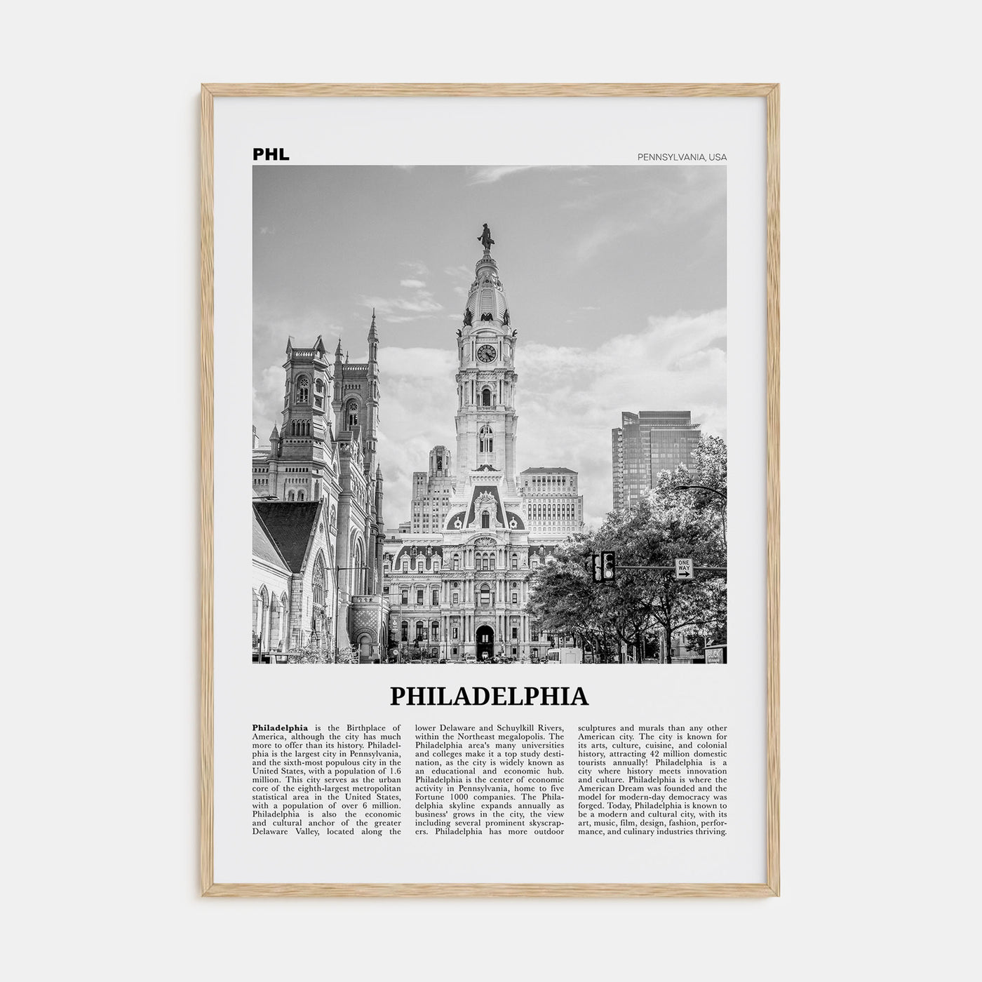 Philadelphia Travel B&W No 1 Poster