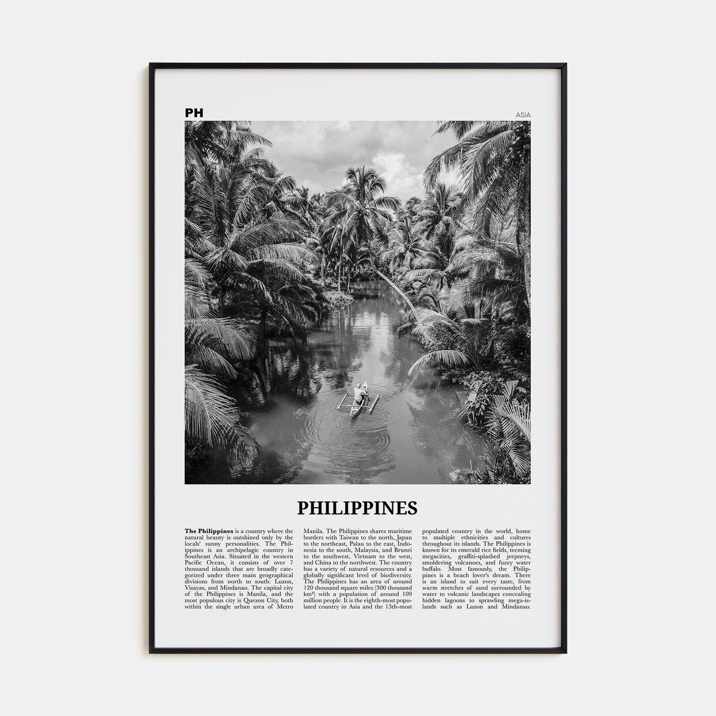 Philippines Travel B&W No 1 Poster