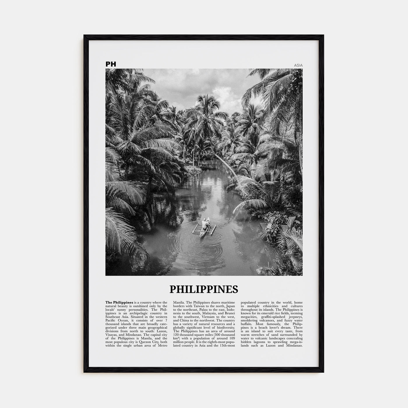 Philippines Travel B&W No 1 Poster