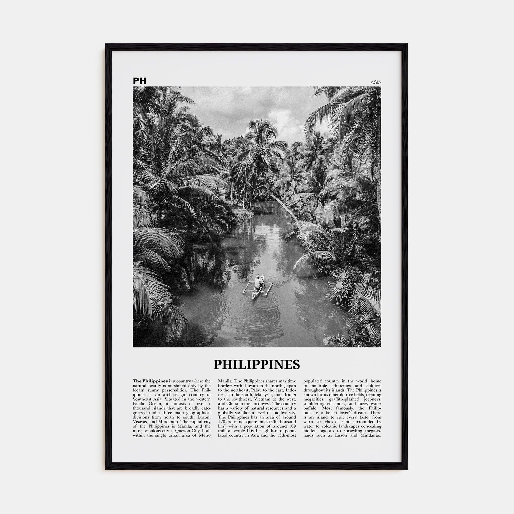 Philippines Travel B&W No 1 Poster