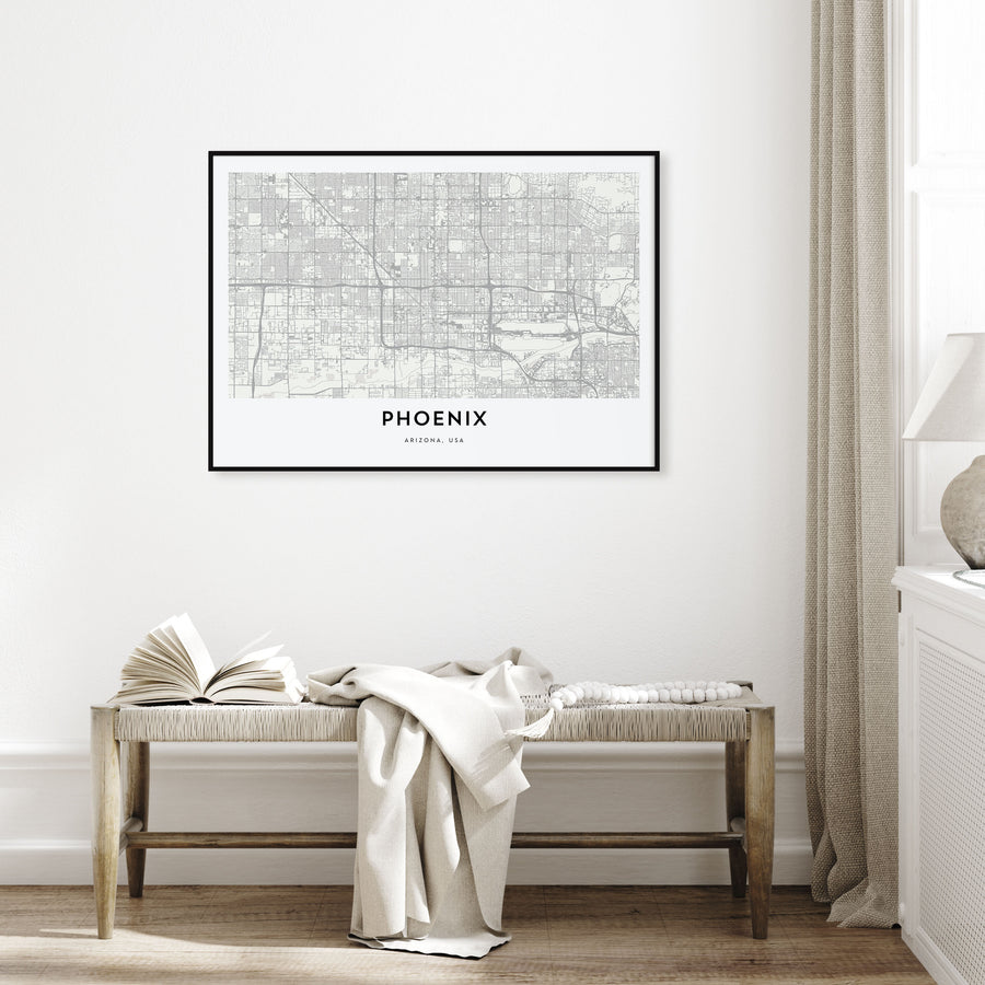 Phoenix Map Landscape Poster
