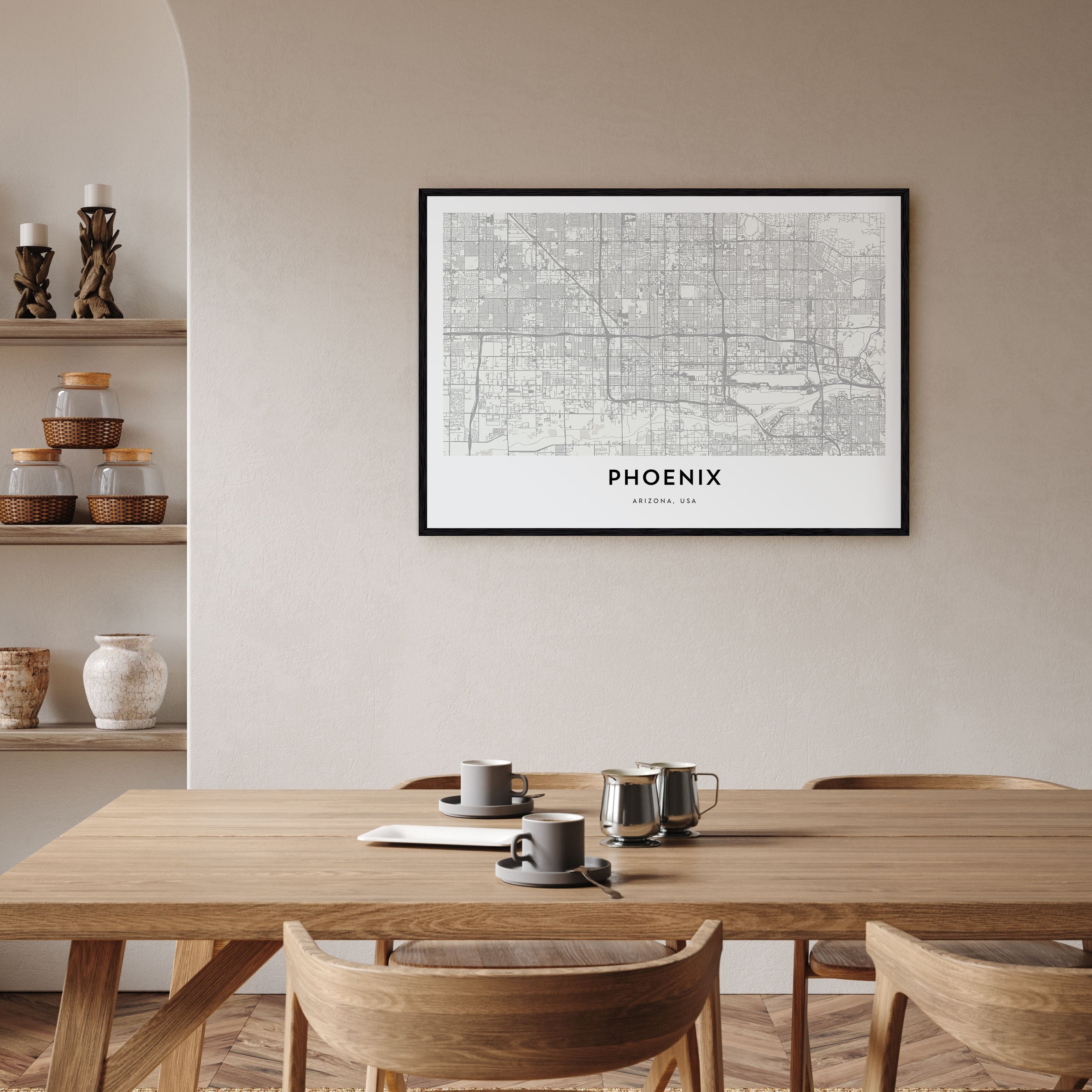 Phoenix Map Landscape Poster