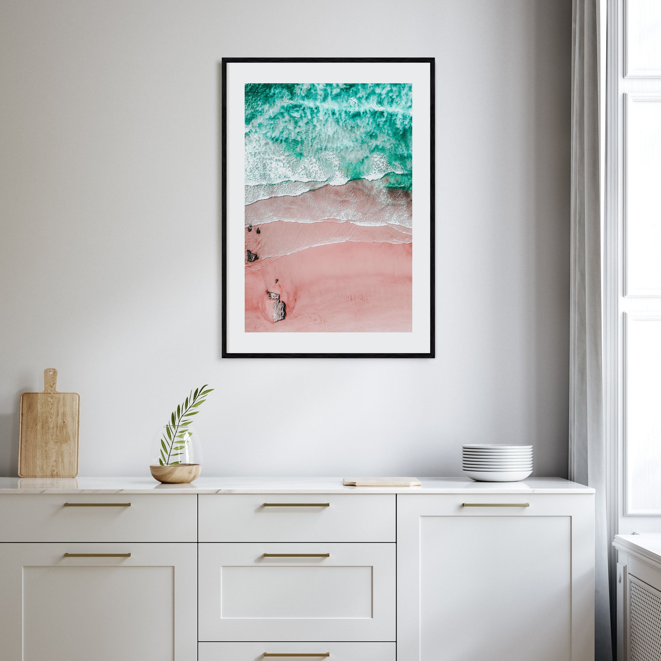 Pink Sandy Beach Photo Color No 1 Poster