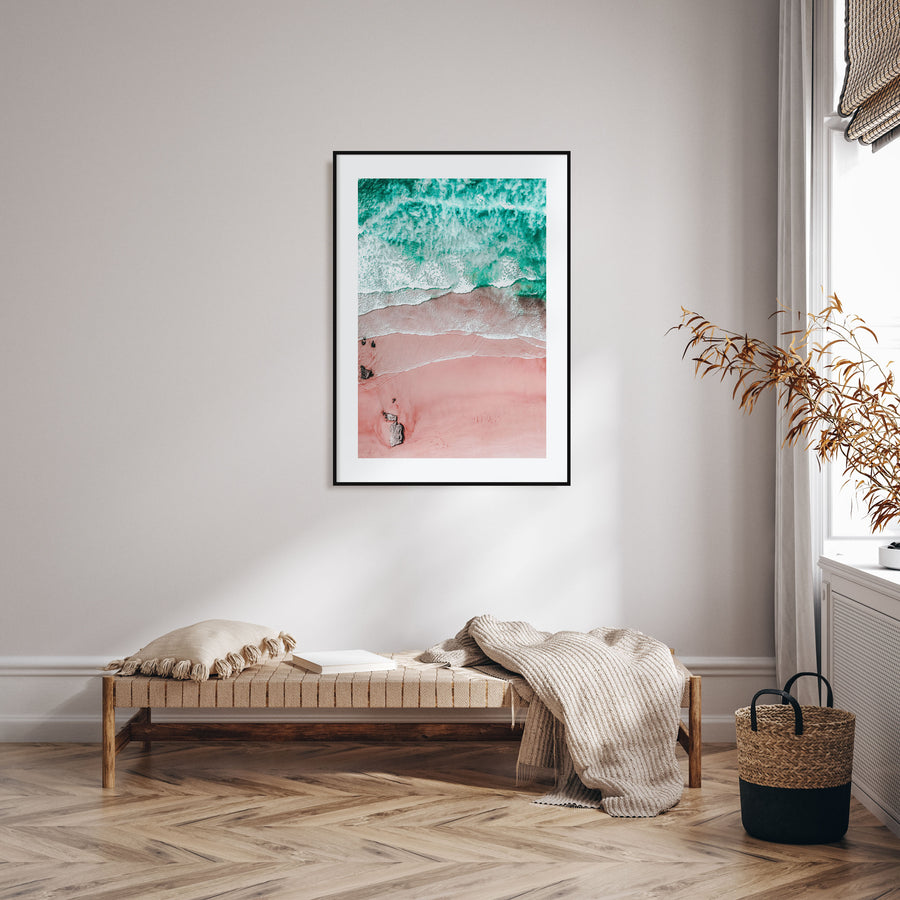 Pink Sandy Beach Photo Color No 1 Poster