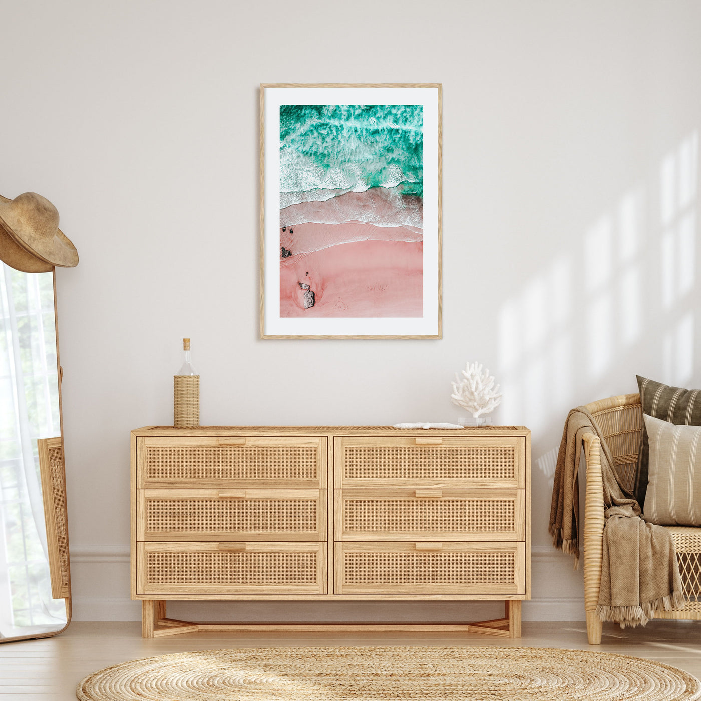 Pink Sandy Beach Photo Color No 1 Poster