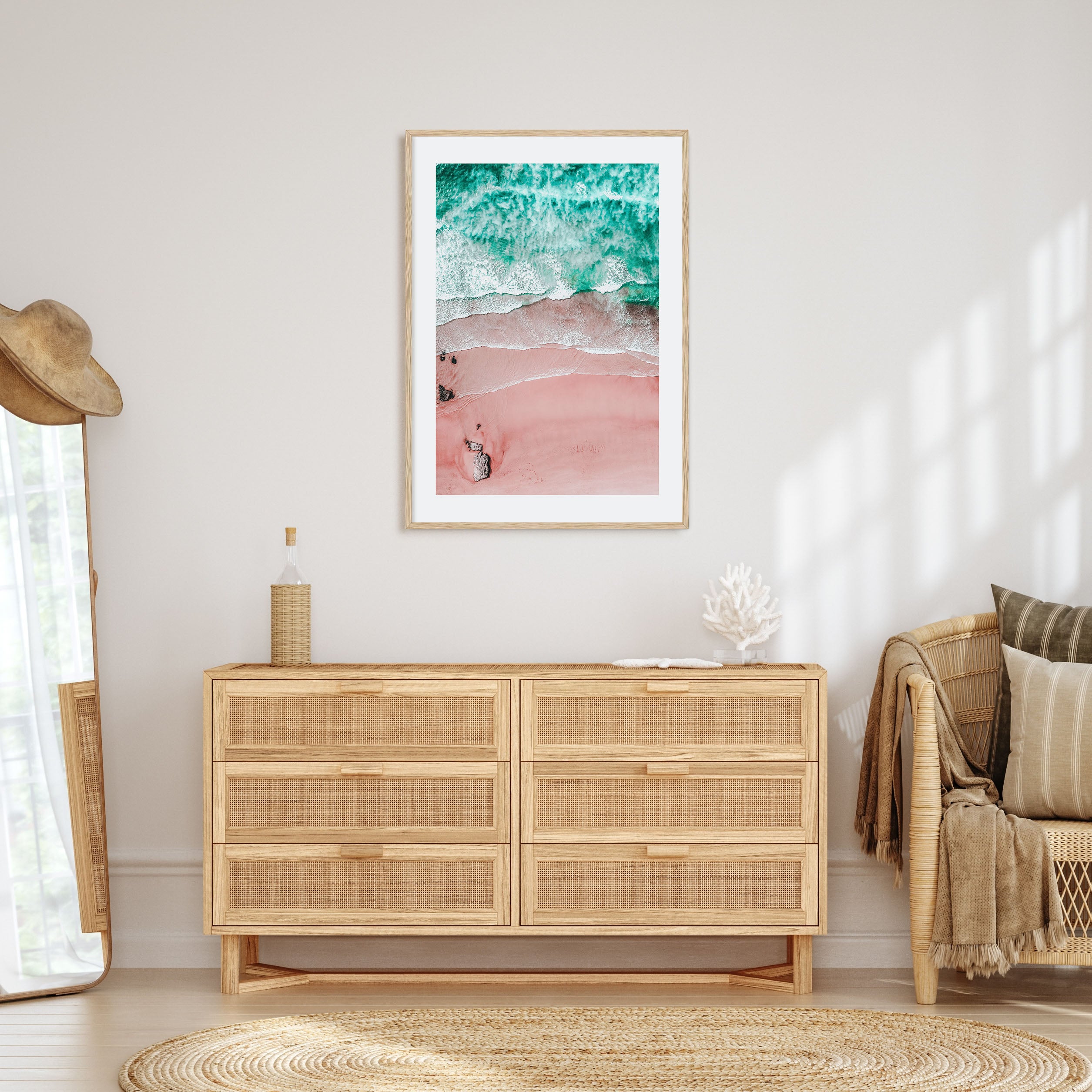 Pink Sandy Beach Photo Color No 1 Poster