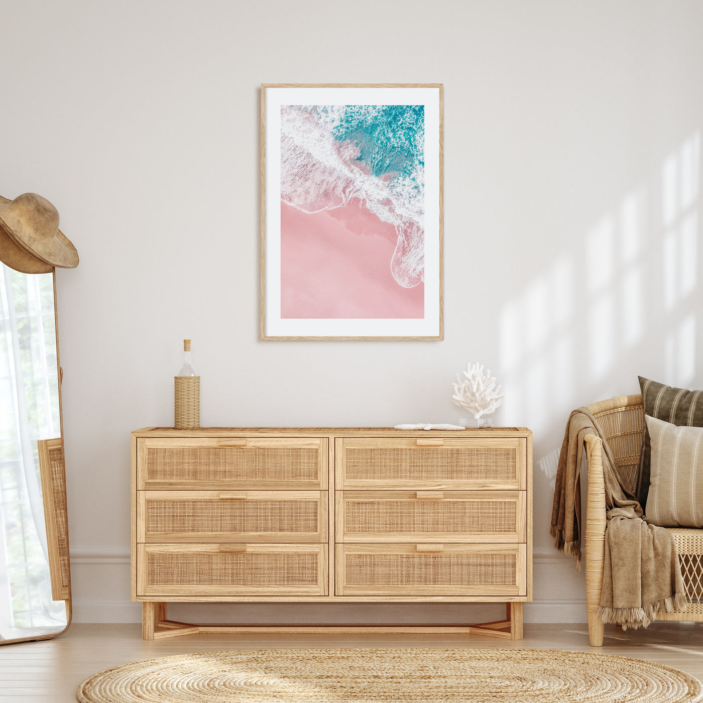 Pink Sandy Beach Photo Color No 2 Poster