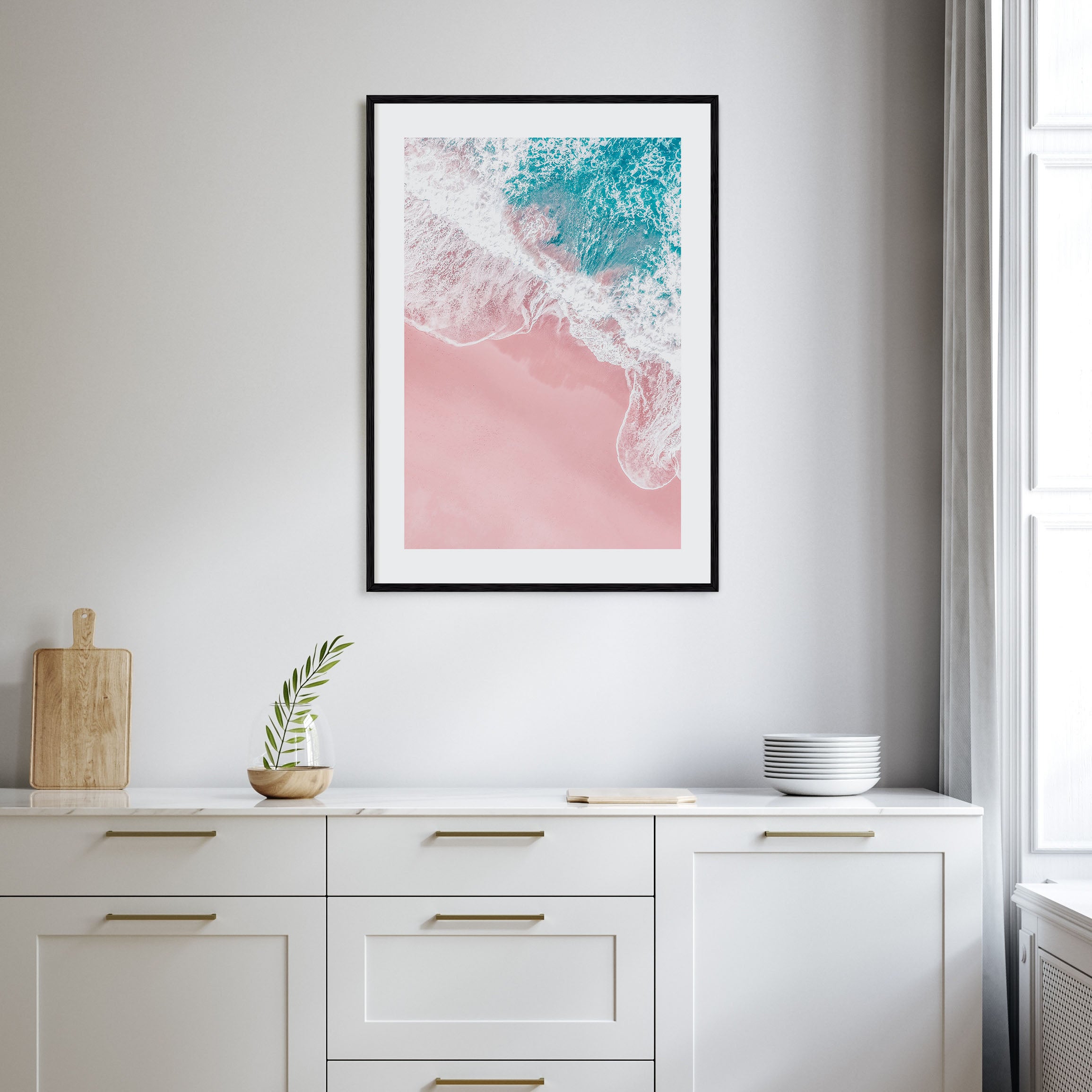 Pink Sandy Beach Photo Color No 2 Poster