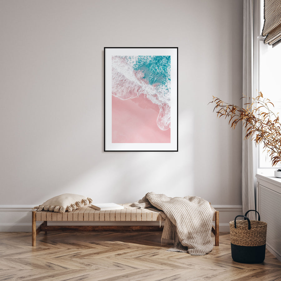 Pink Sandy Beach Photo Color No 2 Poster