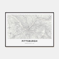 Pittsburgh Map Landscape Poster