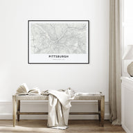 Pittsburgh Map Landscape Poster
