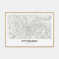 Pittsburgh Map Landscape Poster