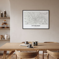 Pittsburgh Map Landscape Poster
