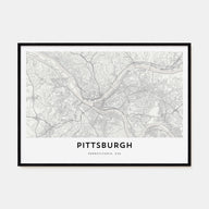 Pittsburgh Map Landscape Poster