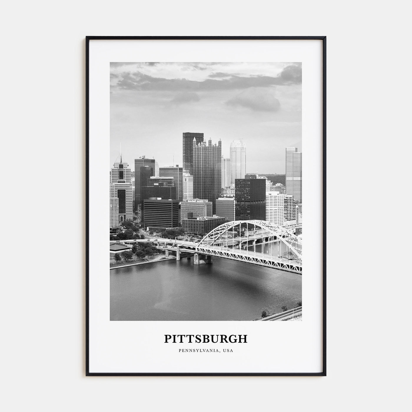Pittsburgh Portrait B&W No 1 Poster