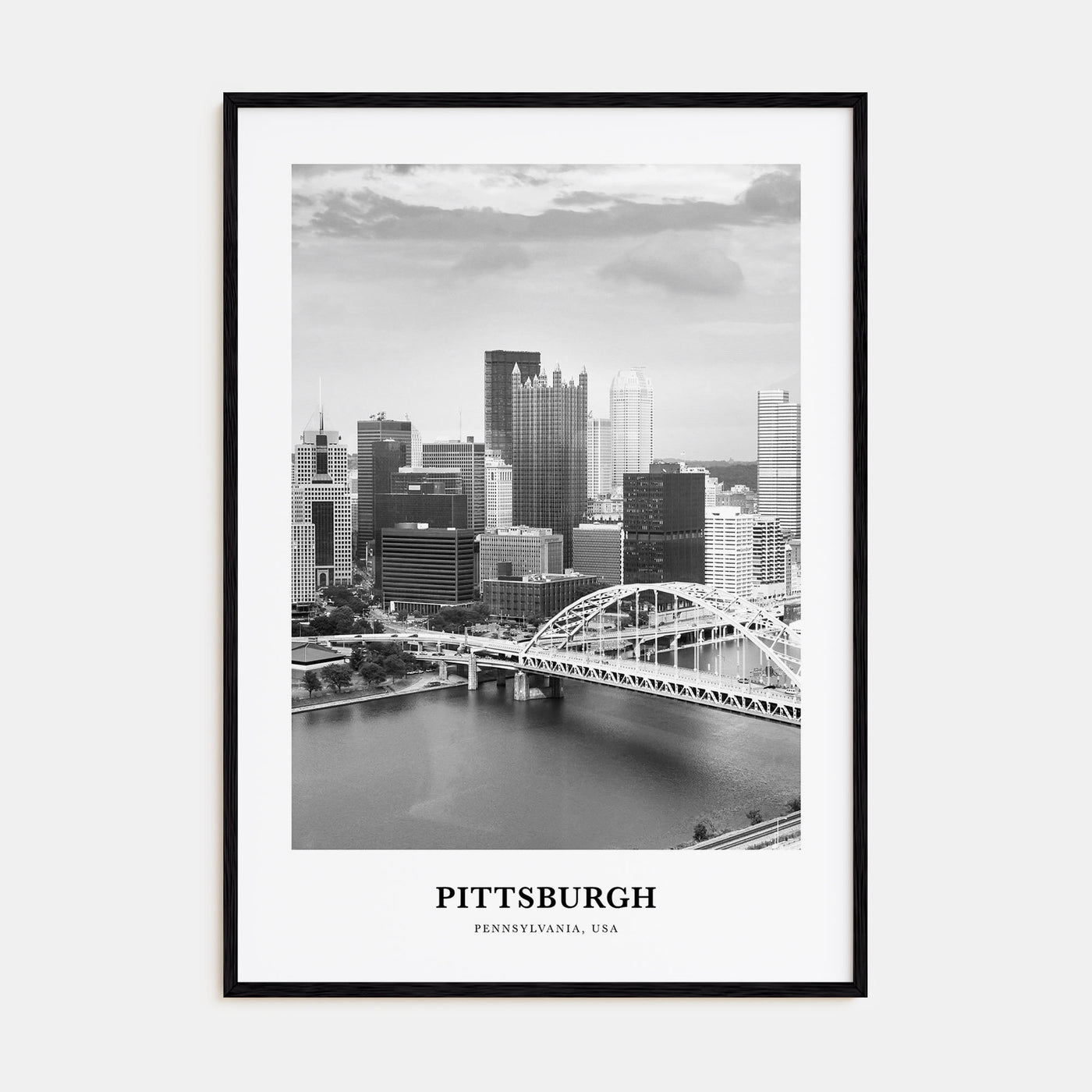 Pittsburgh Portrait B&W No 1 Poster