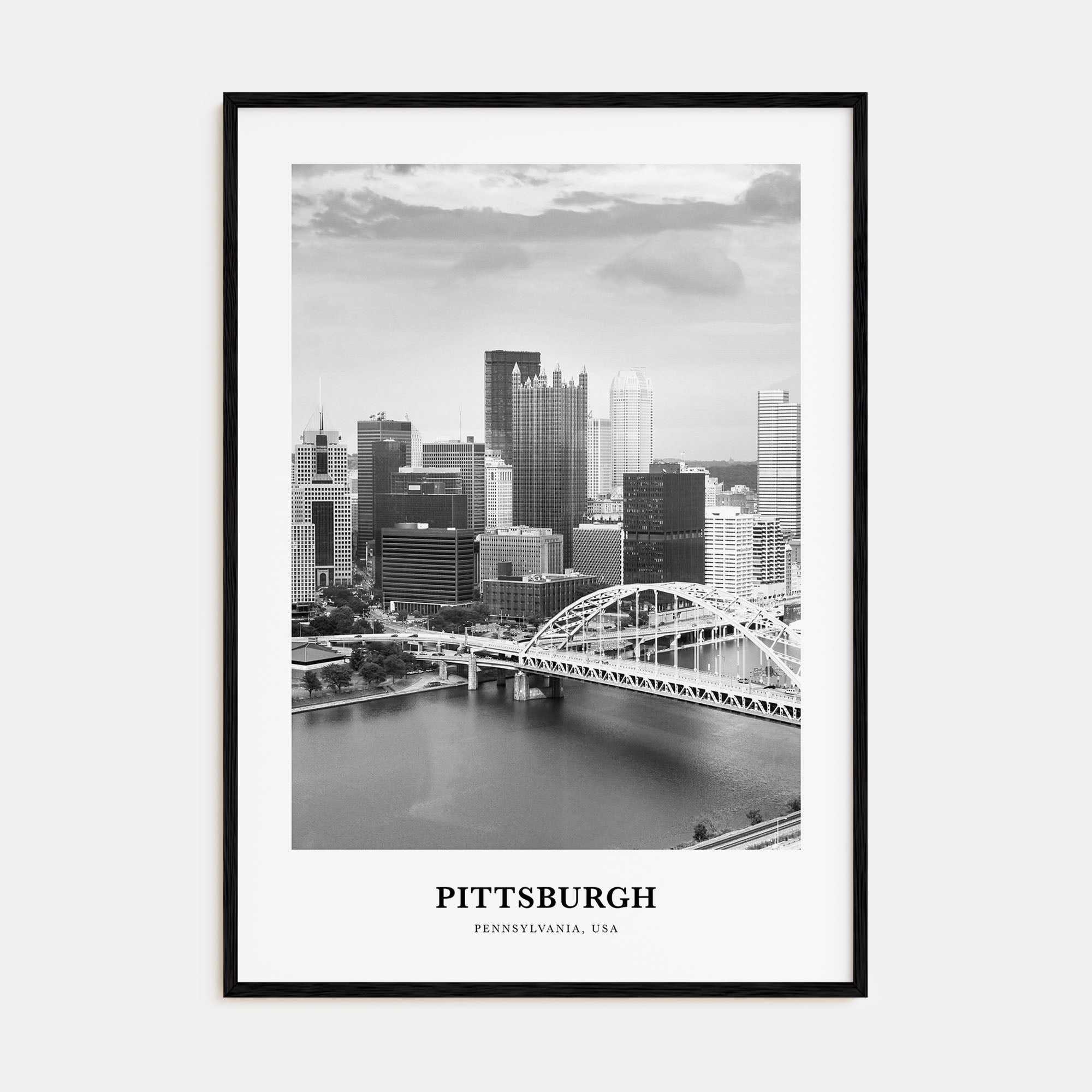 Pittsburgh Portrait B&W No 1 Poster