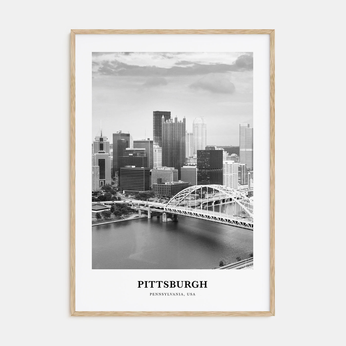 Pittsburgh Portrait B&W No 1 Poster