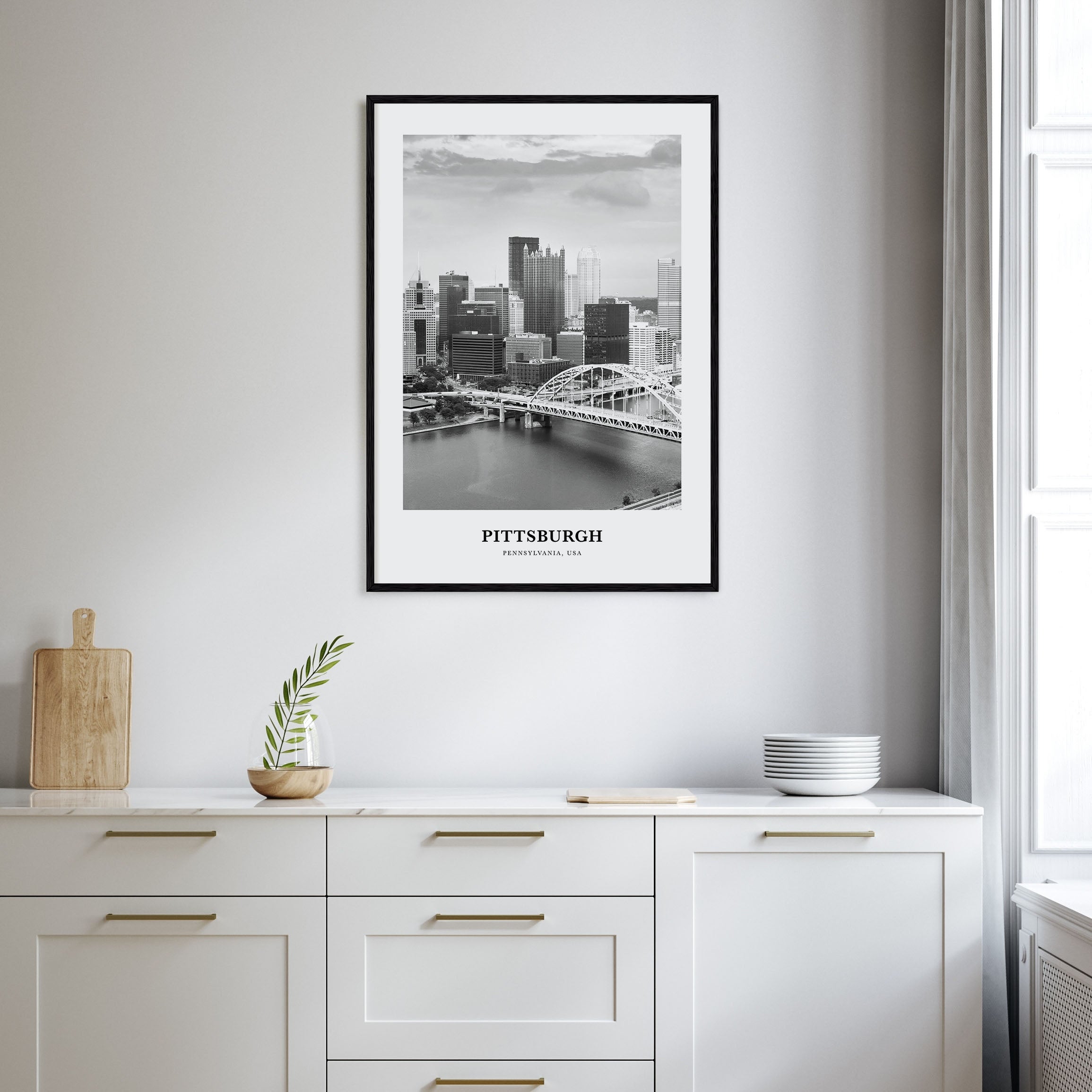 Pittsburgh Portrait B&W No 1 Poster