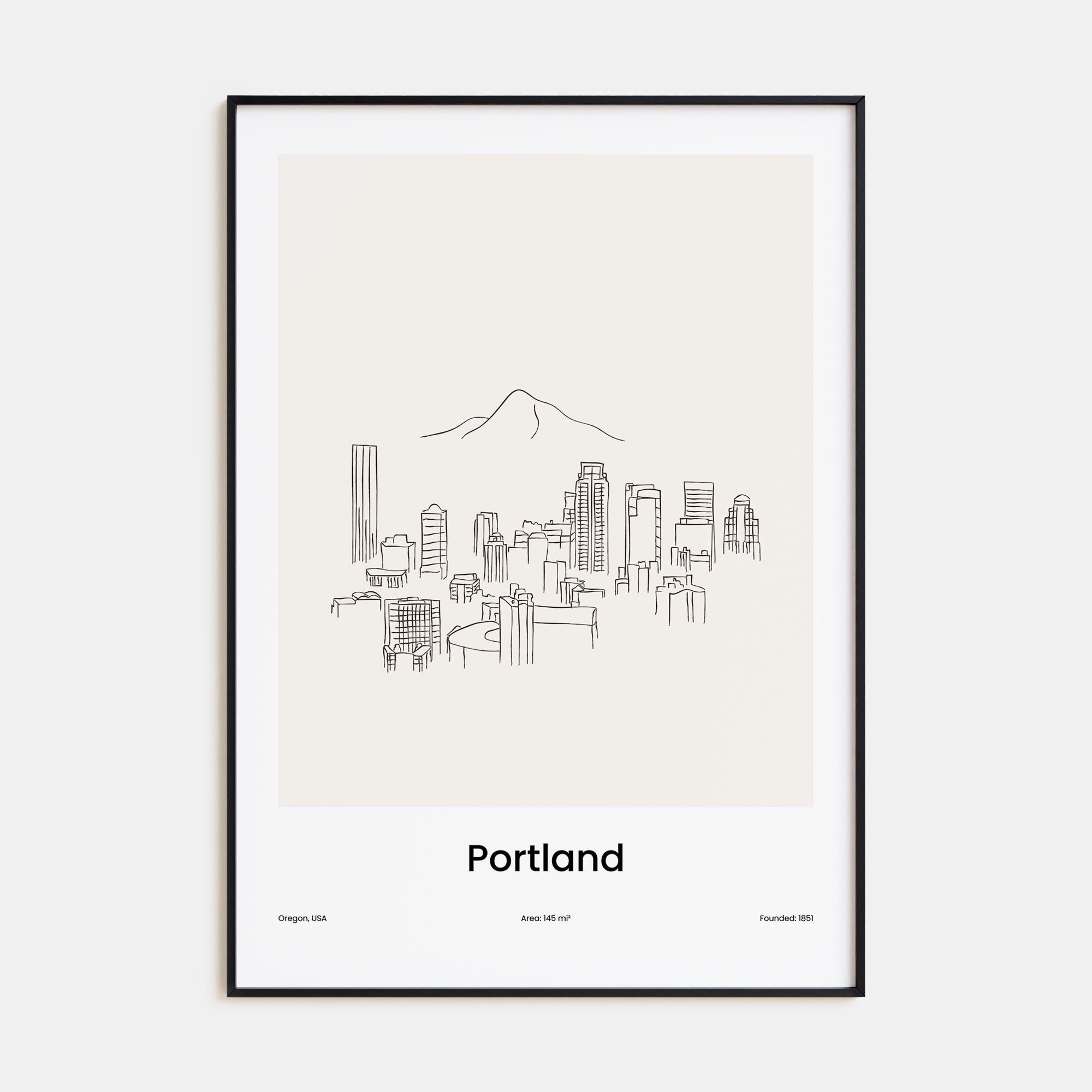 Portland, Oregon Drawn Poster