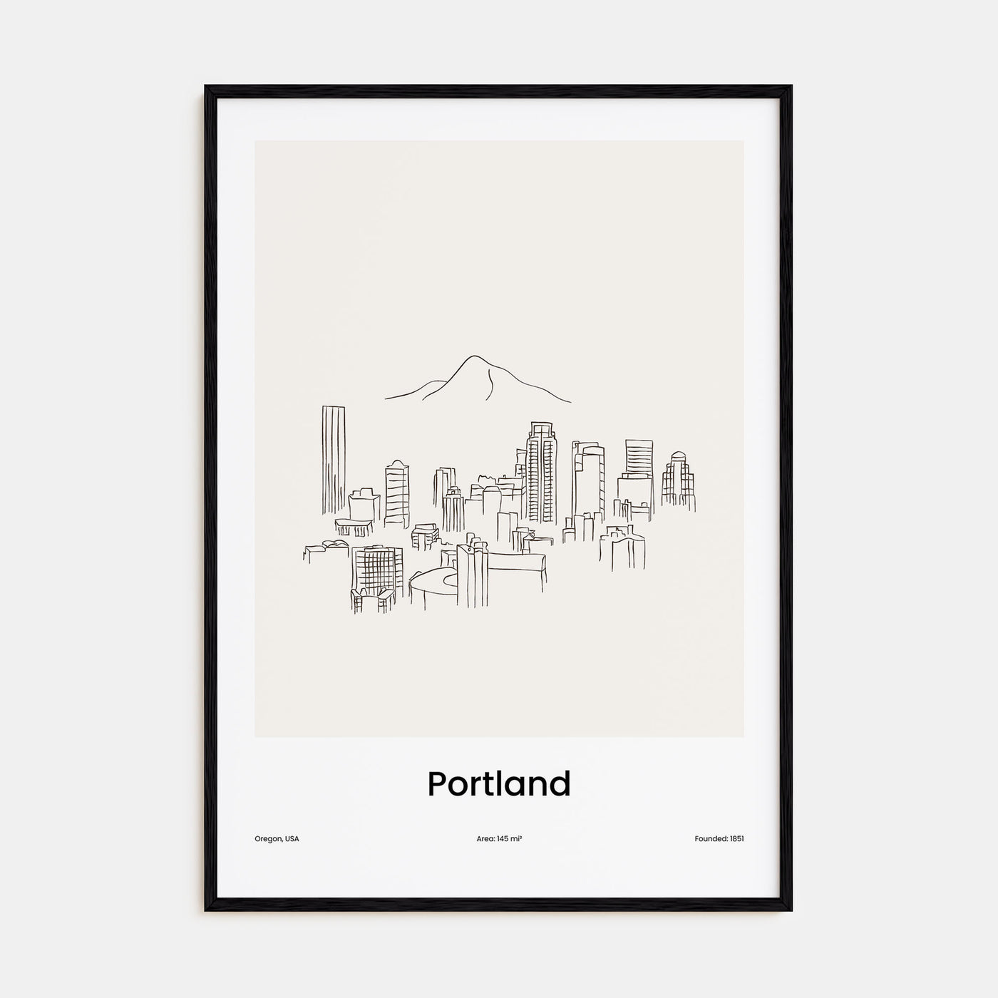 Portland, Oregon Drawn Poster