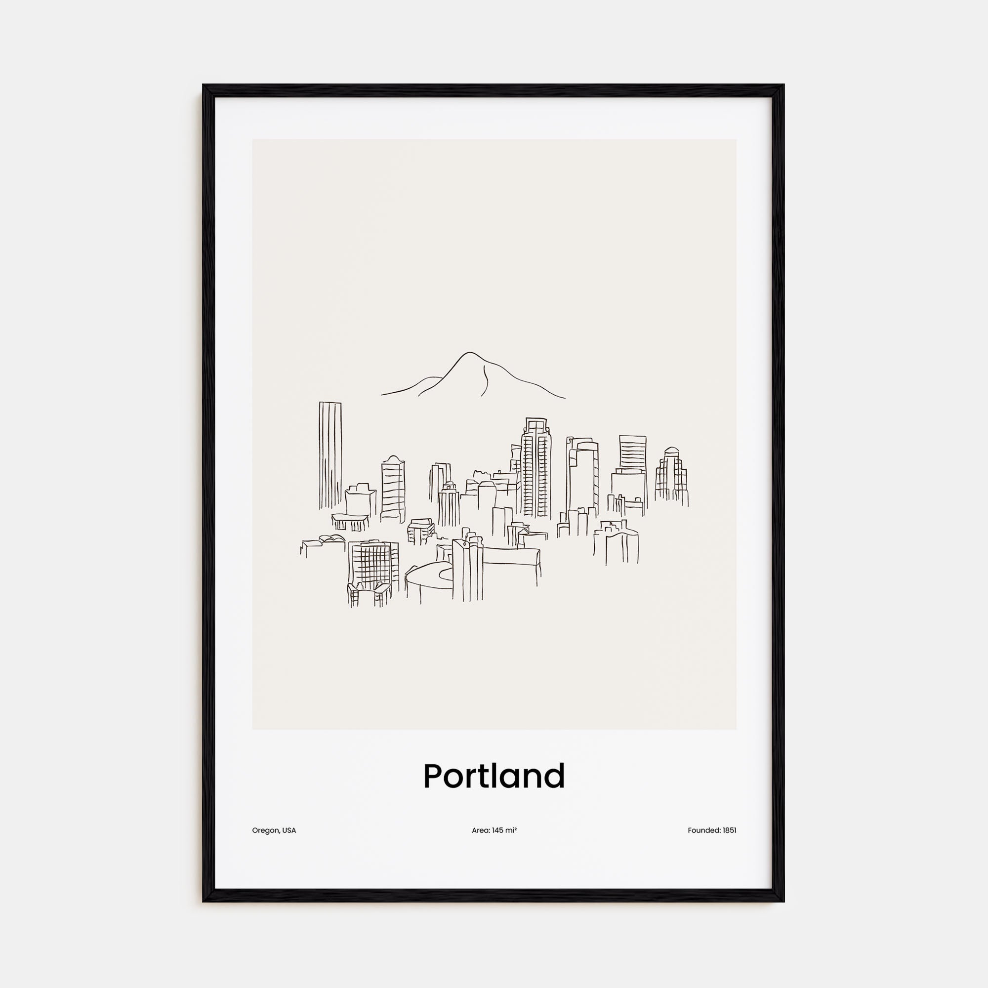 Portland, Oregon Drawn Poster