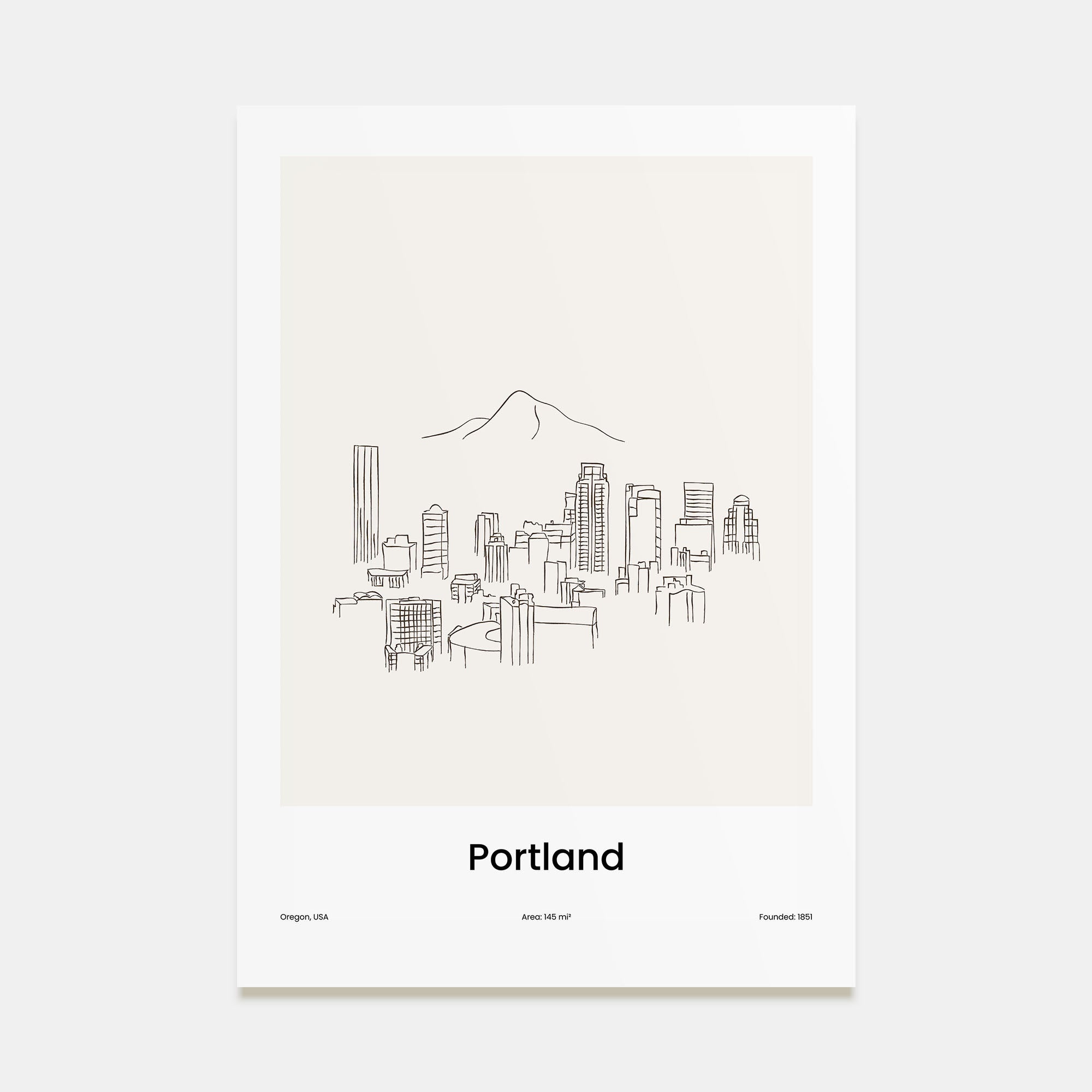 Portland, Oregon Drawn Poster
