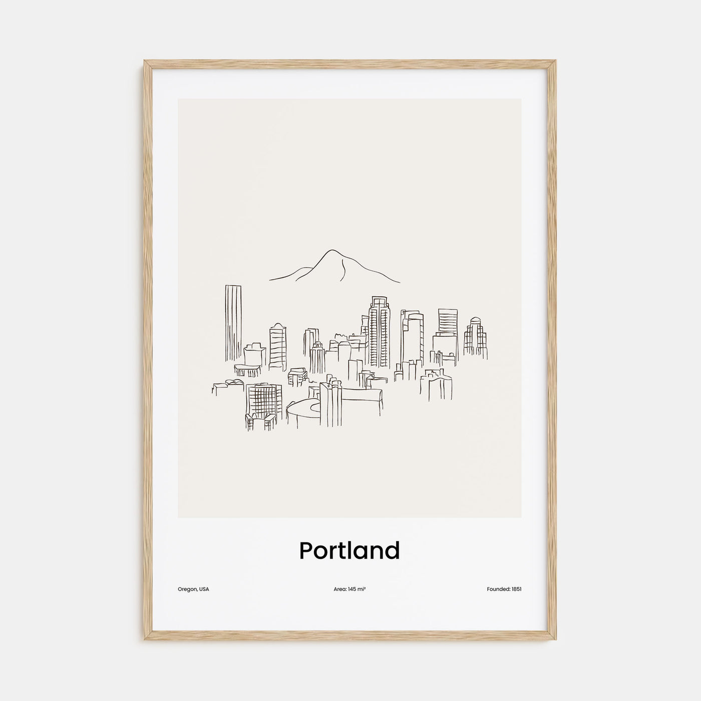 Portland, Oregon Drawn Poster