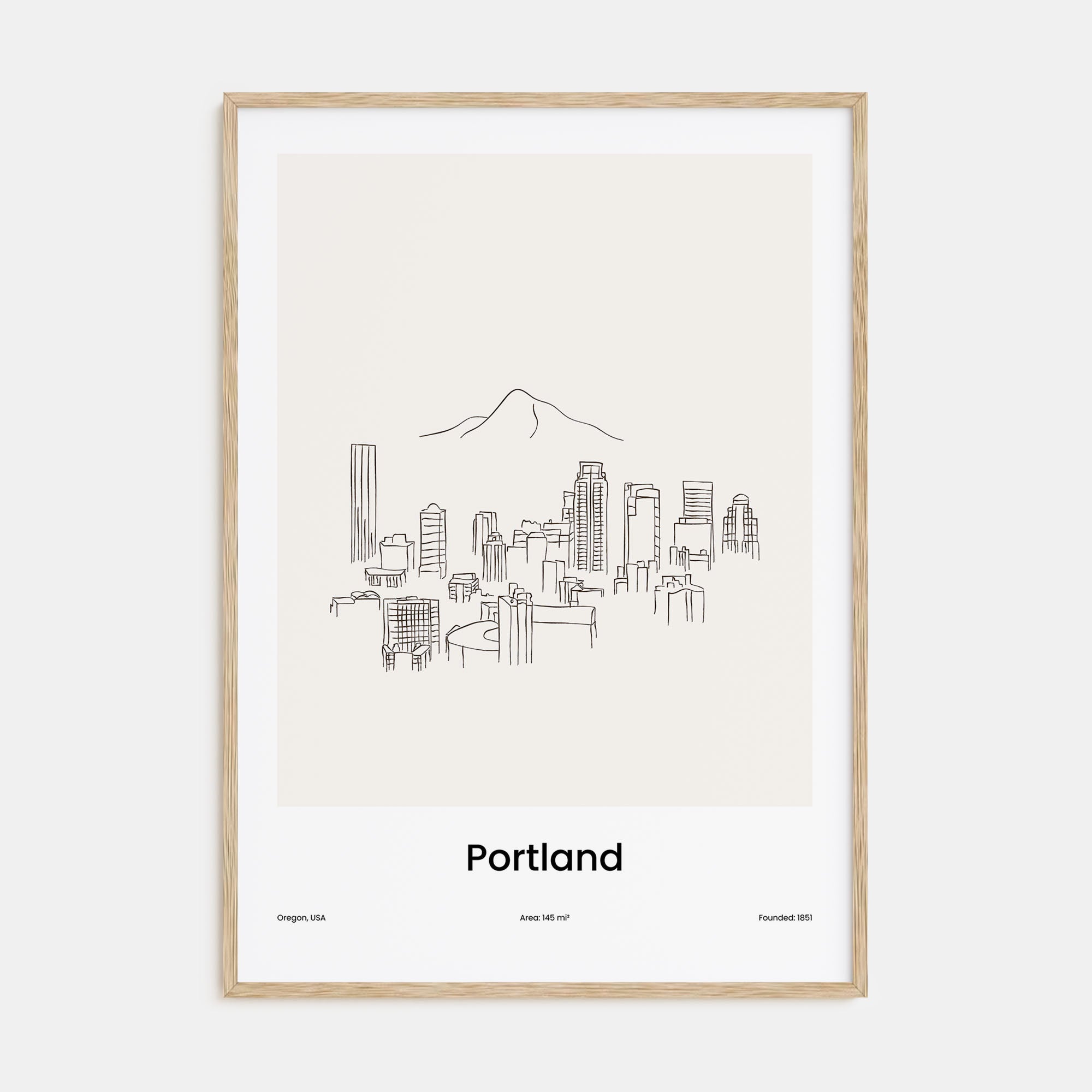 Portland, Oregon Drawn Poster