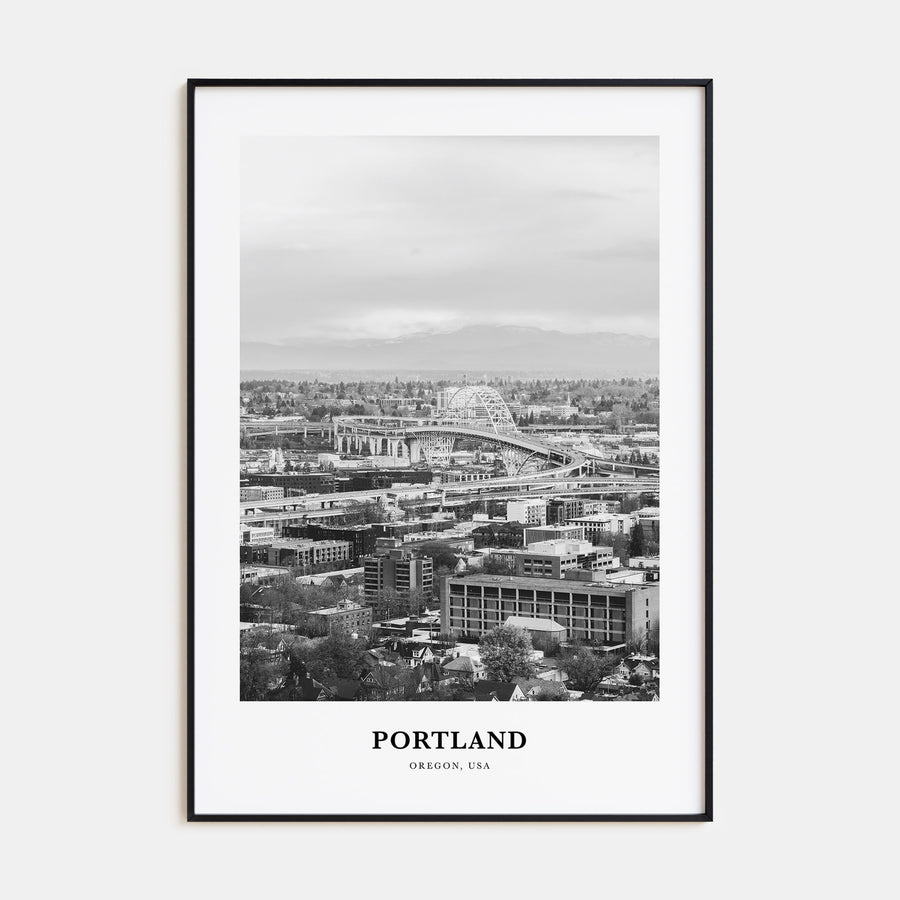 Portland, Oregon Portrait B&W No 1 Poster