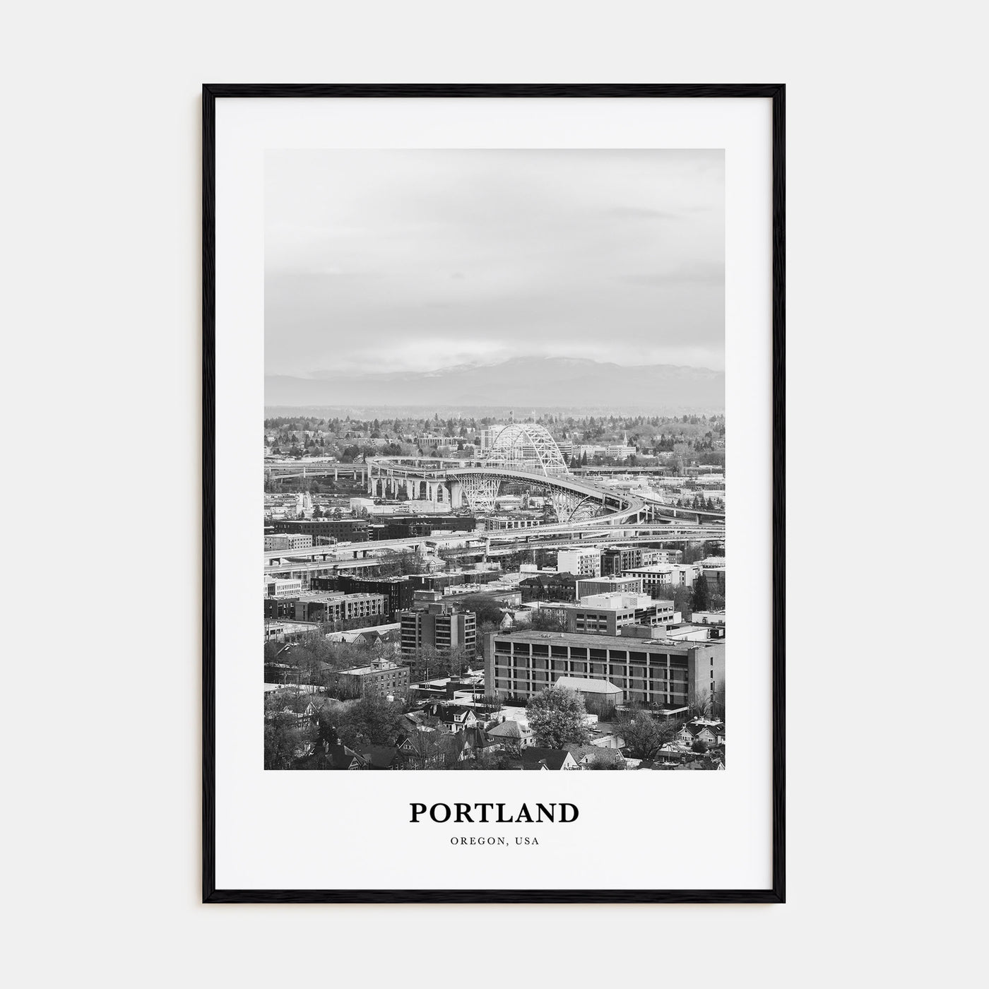Portland, Oregon Portrait B&W No 1 Poster