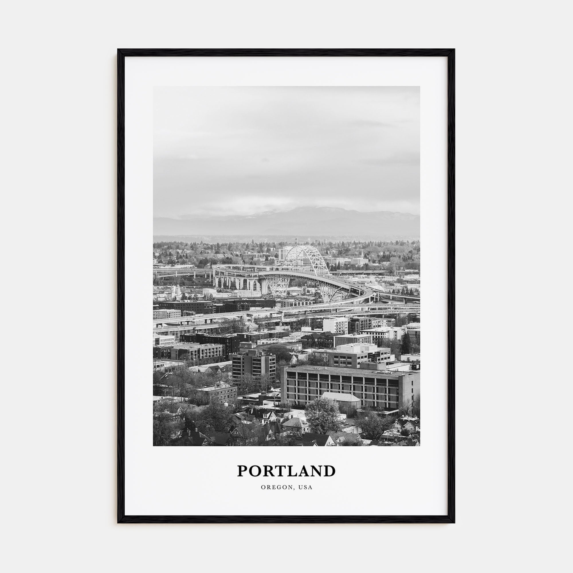 Portland, Oregon Portrait B&W No 1 Poster