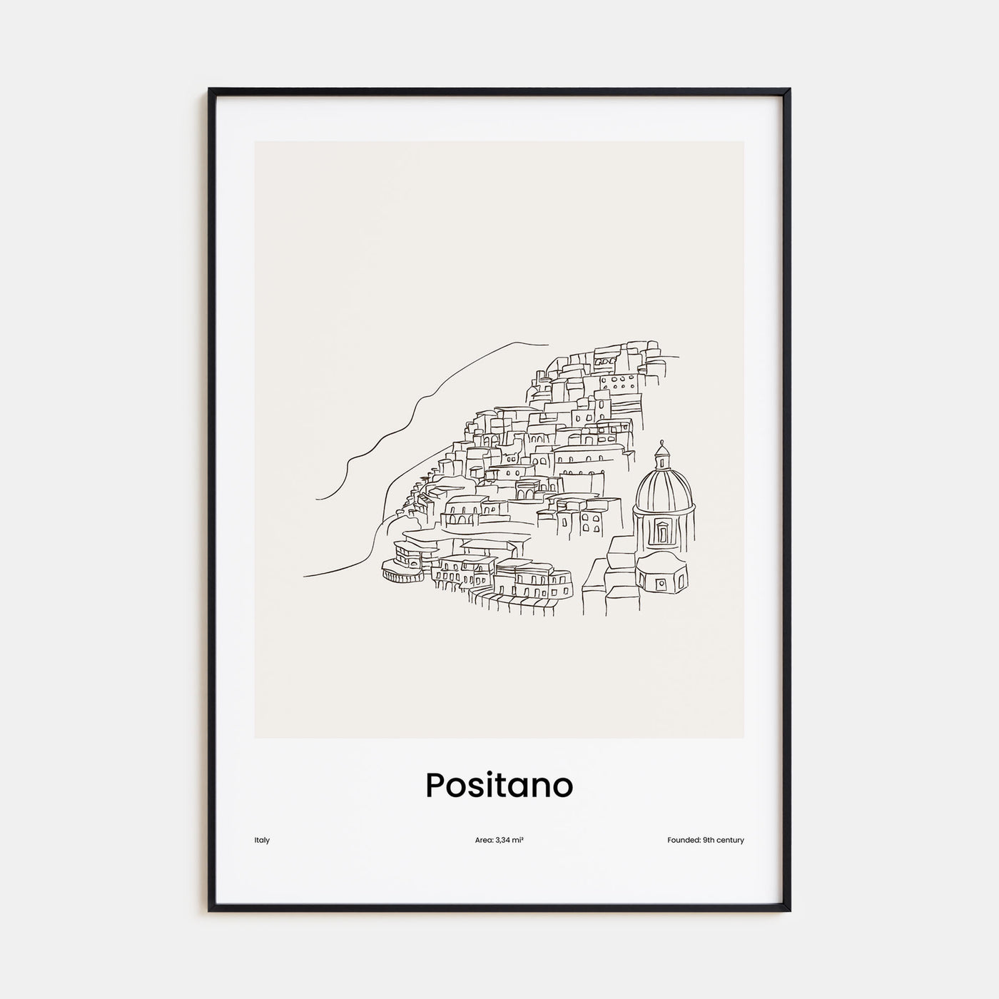 Positano Drawn Poster
