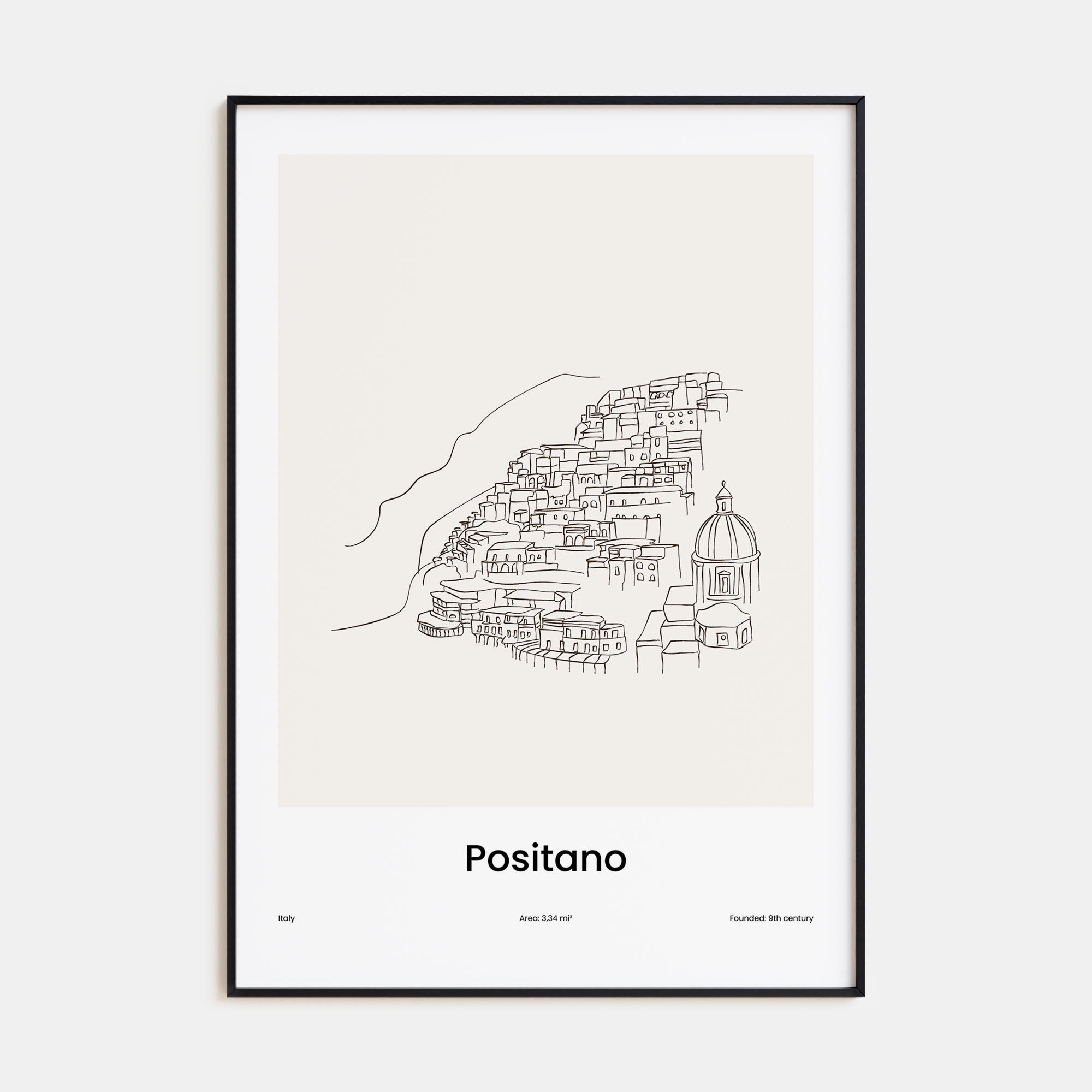 Positano Drawn Poster