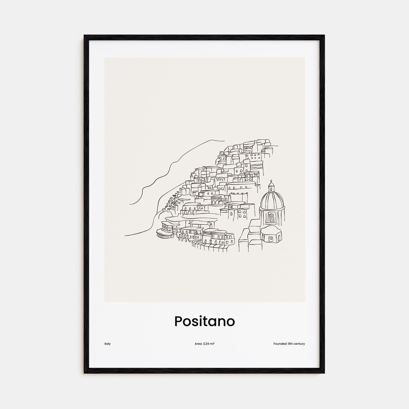 Positano Drawn Poster