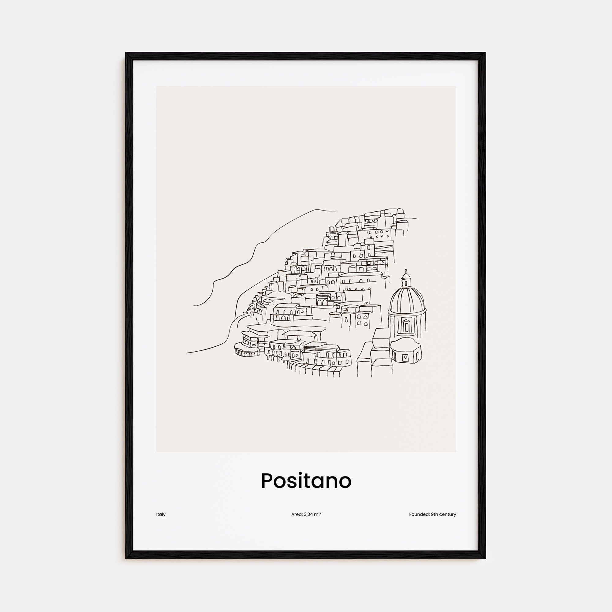 Positano Drawn Poster