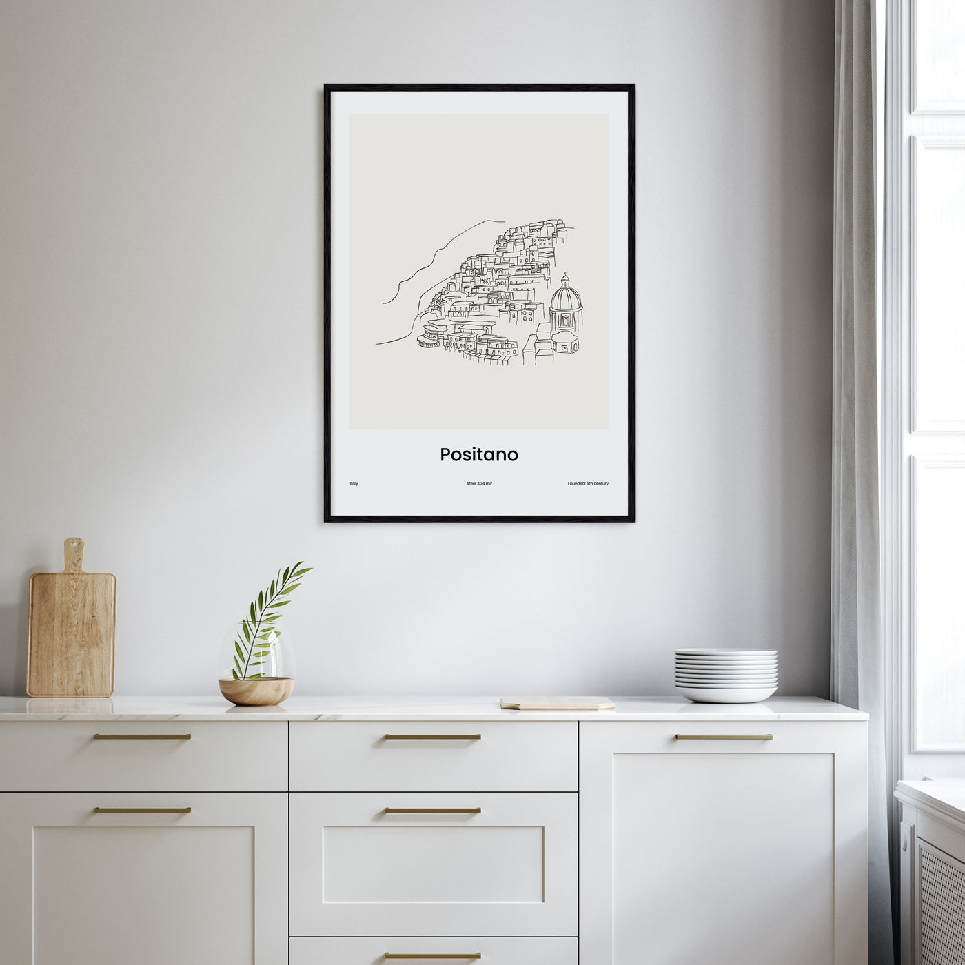 Positano Drawn Poster