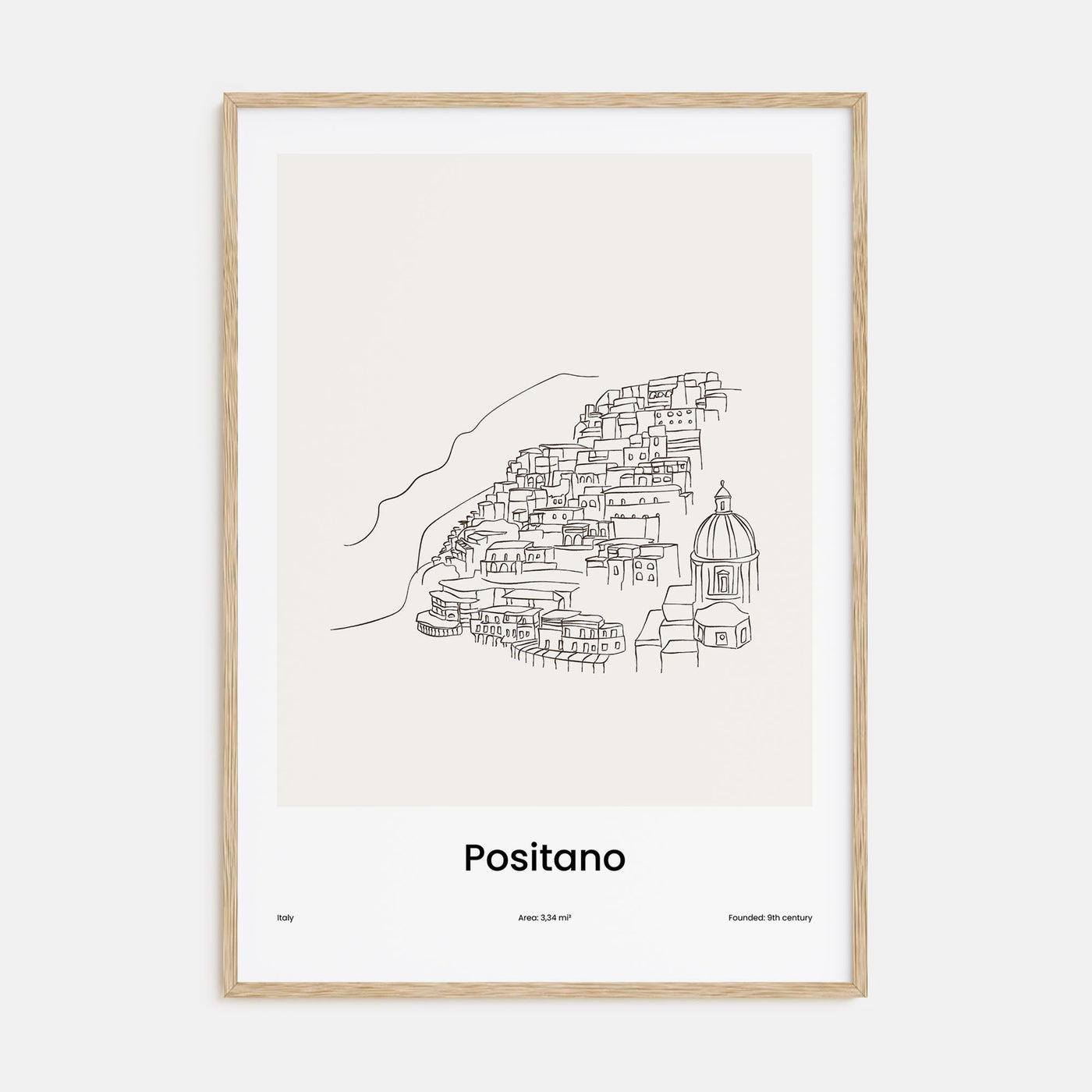 Positano Drawn Poster